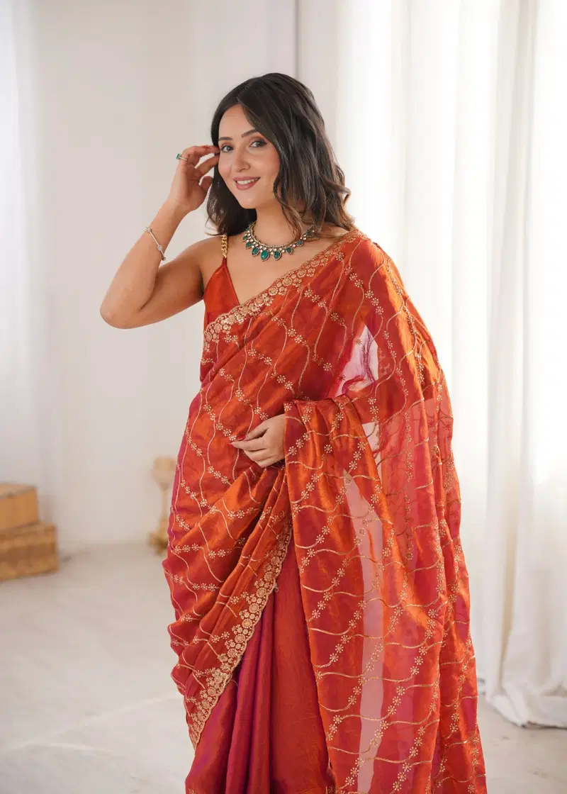 Kc 945 Fandy Satin Seuqence Embroidered Saree Collection Wholesale