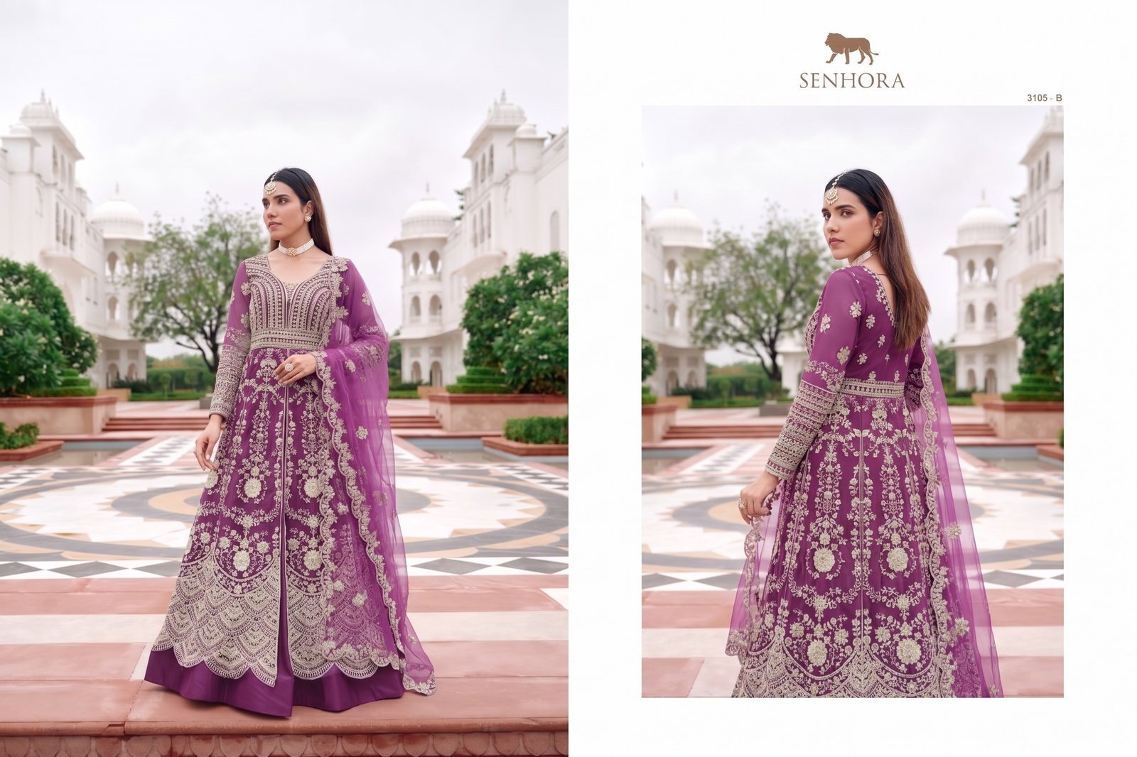 Launching Senhora Anarkali 3106 Pure Butterfly Net Embroidered Gown With Bottom Dupatta Wholesale 2026