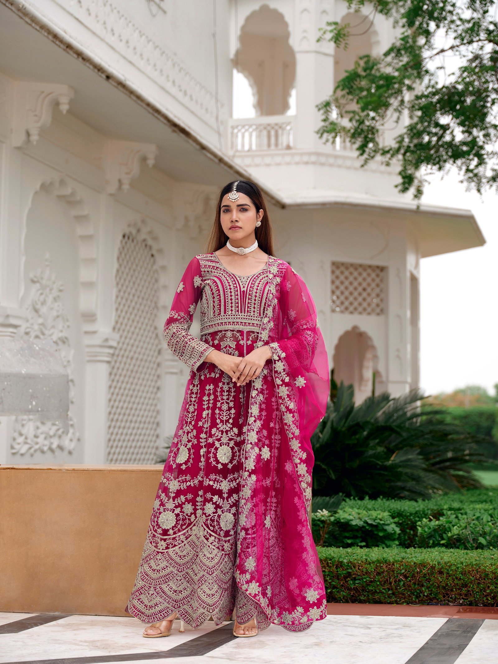 Launching Senhora Anarkali 3106 Pure Butterfly Net Embroidered Gown With Bottom Dupatta Wholesale 2026