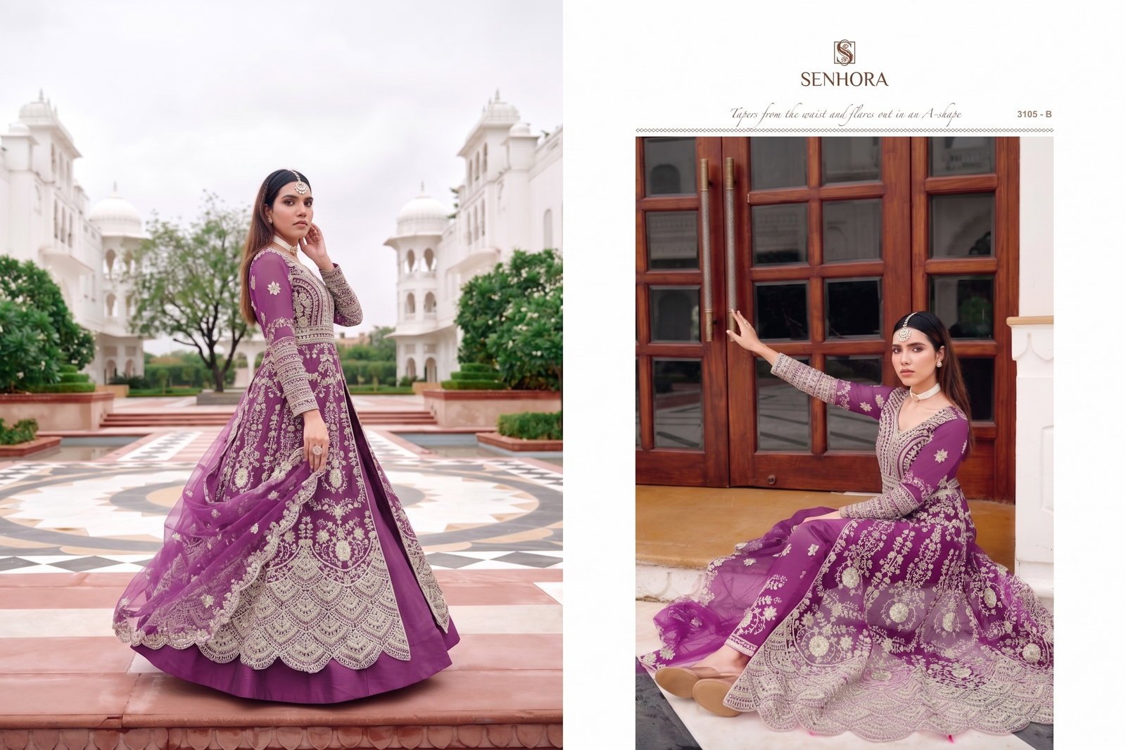 Launching Senhora Anarkali 3106 Pure Butterfly Net Embroidered Gown With Bottom Dupatta Wholesale 2026