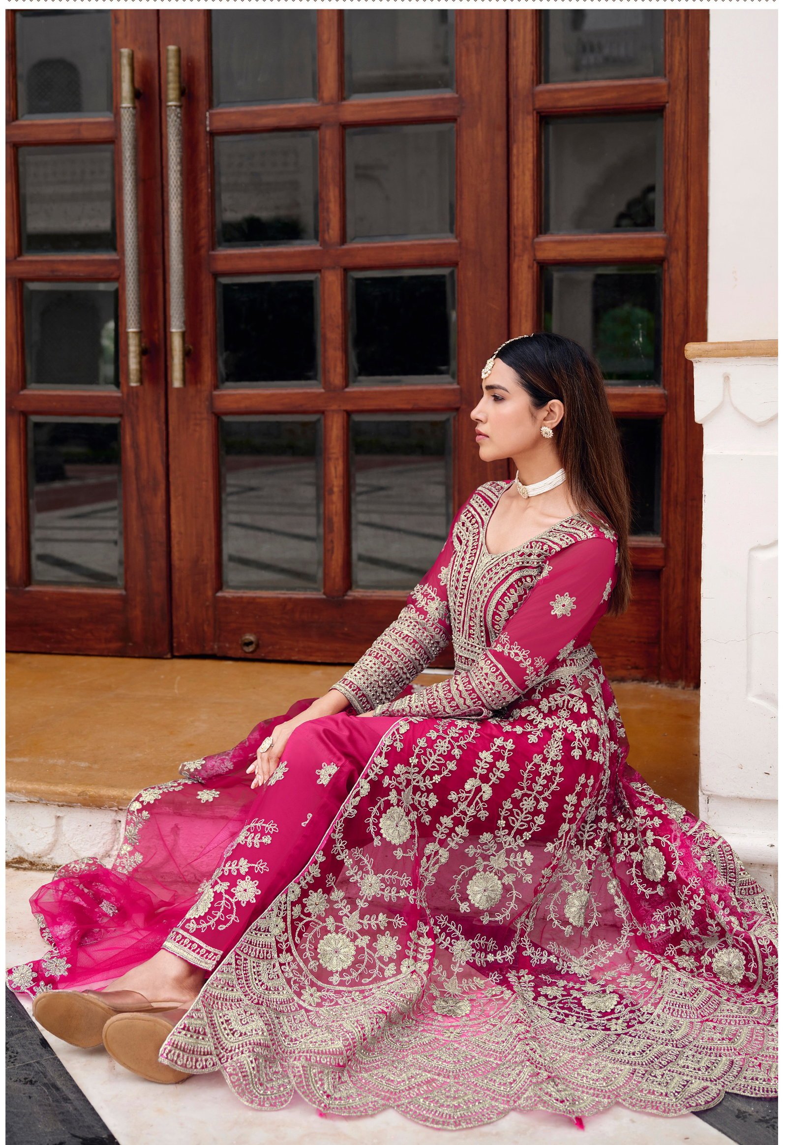 Launching Senhora Anarkali 3106 Pure Butterfly Net Embroidered Gown With Bottom Dupatta Wholesale 2026