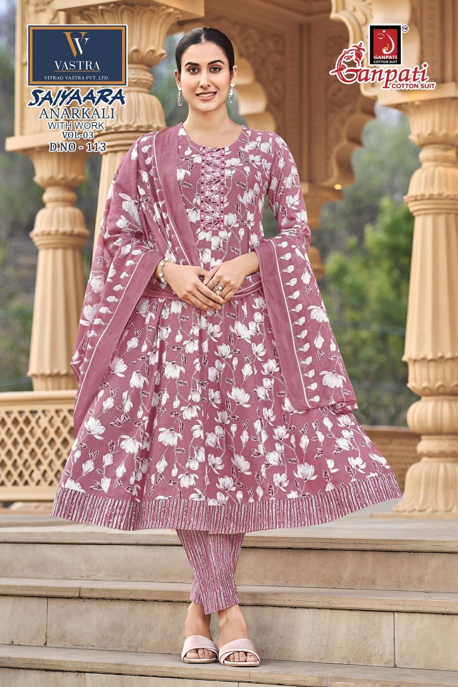 Latest Ganpati Saiyaara Vol 3 Readymade Cotton Anarkali Kurti Set Wholesale 2026
