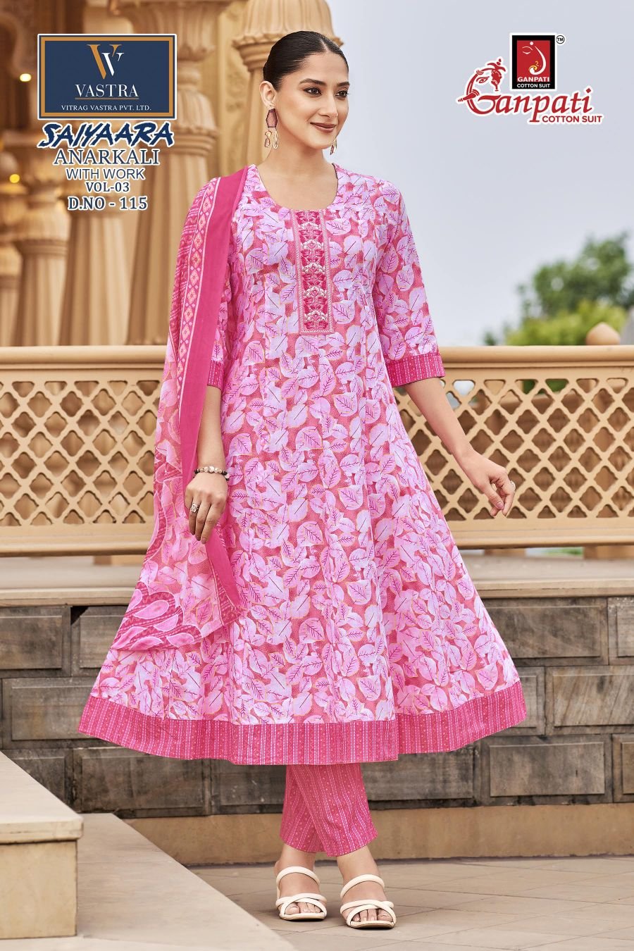Latest Ganpati Saiyaara Vol 3 Readymade Cotton Anarkali Kurti Set Wholesale 2026