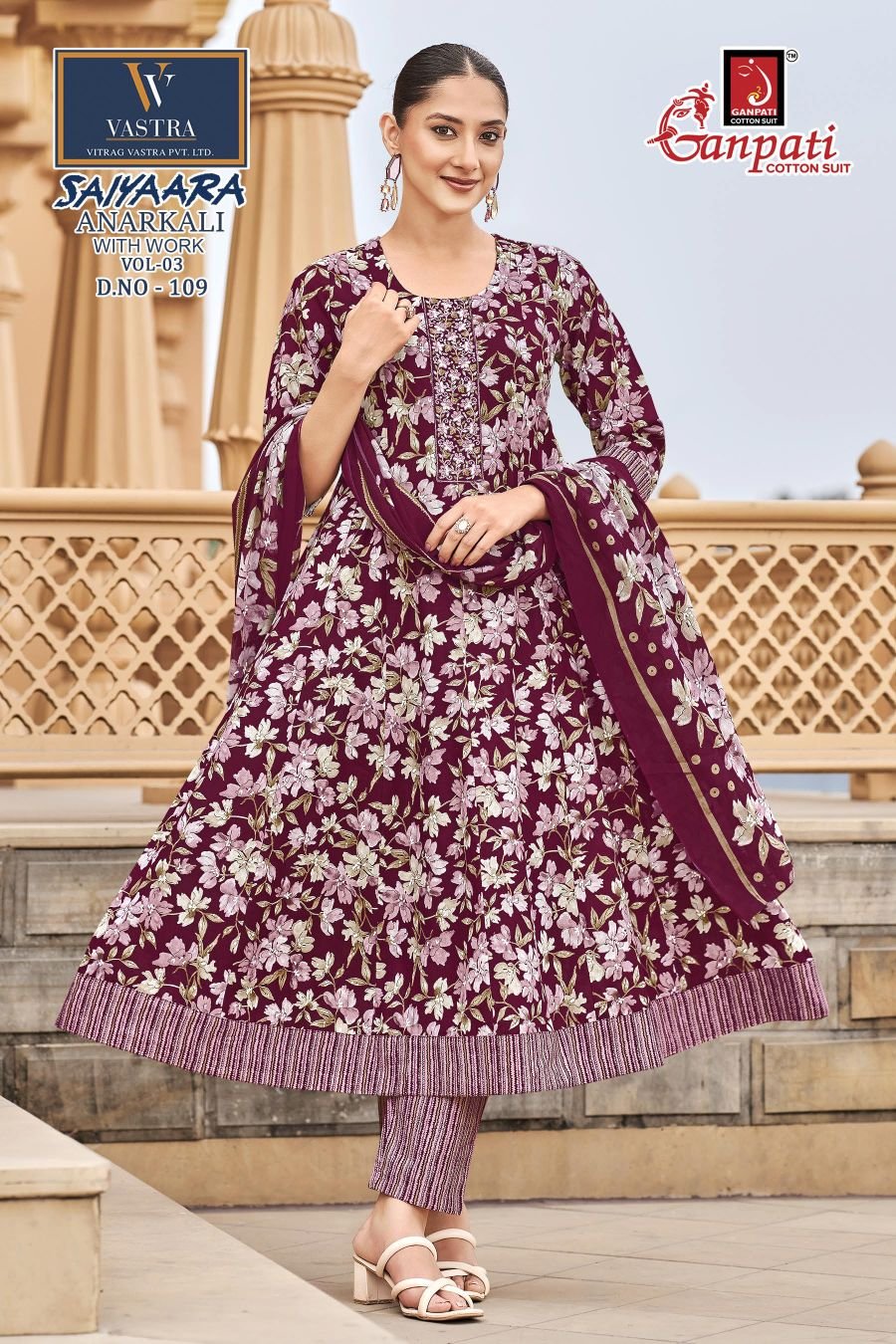 Latest Ganpati Saiyaara Vol 3 Readymade Cotton Anarkali Kurti Set Wholesale 2026