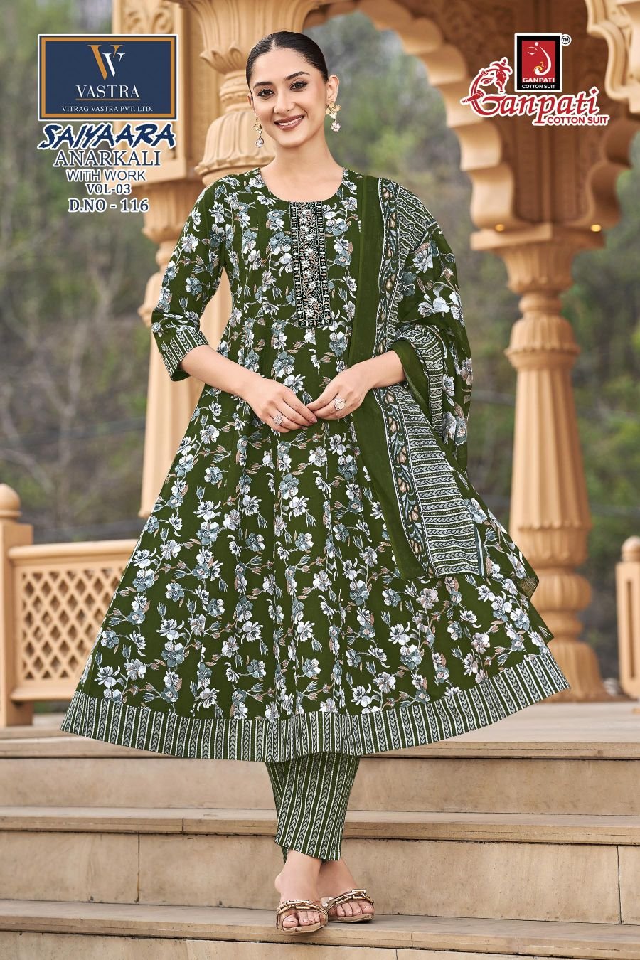 Latest Ganpati Saiyaara Vol 3 Readymade Cotton Anarkali Kurti Set Wholesale 2026