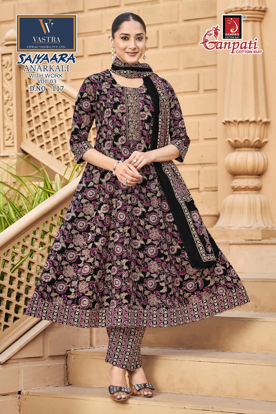 Latest Ganpati Saiyaara Vol 3 Readymade Cotton Anarkali Kurti Set Wholesale 2026