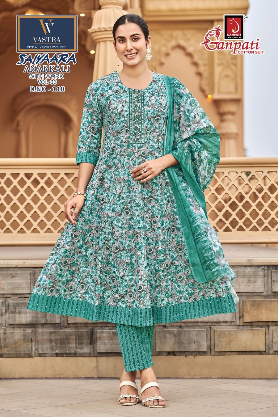 Latest Ganpati Saiyaara Vol 3 Readymade Cotton Anarkali Kurti Set Wholesale 2026