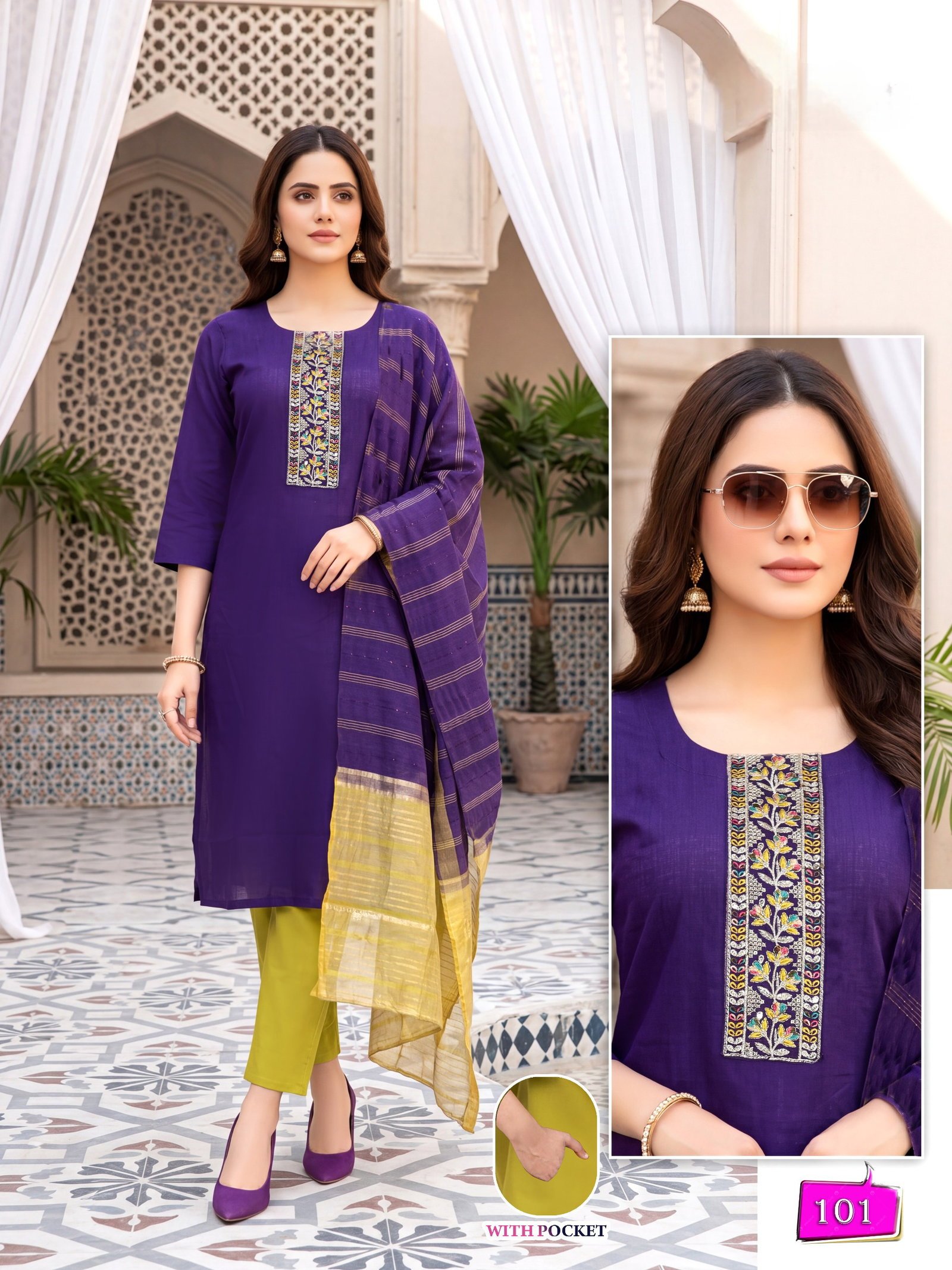 Latest Kalki Vol 1 Vertican Sequence Worked Kurti With Bottom Dupatta Wholesale 2026