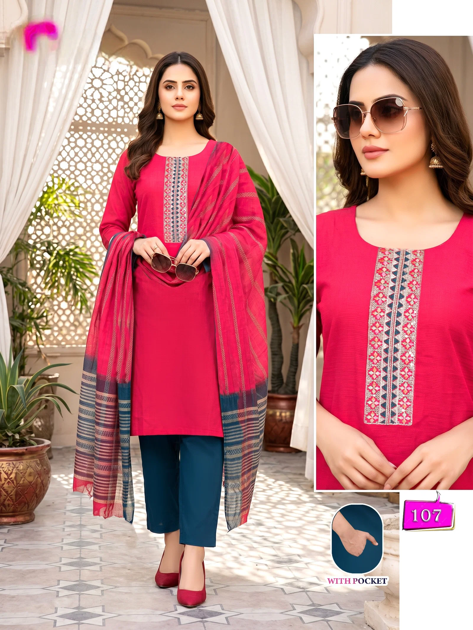 Latest Kalki Vol 1 Vertican Sequence Worked Kurti With Bottom Dupatta Wholesale 2026
