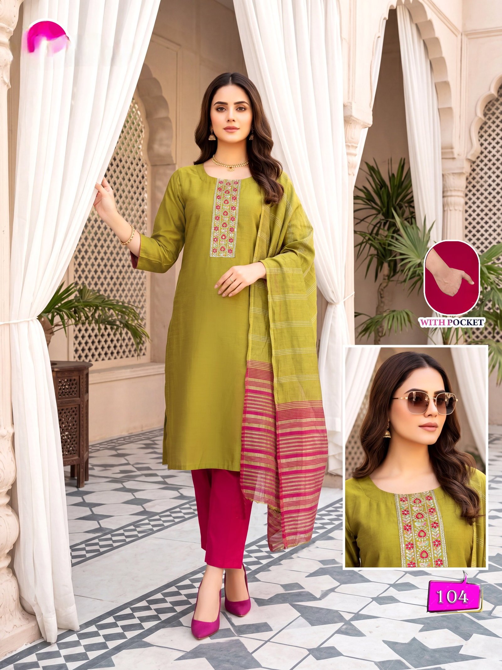 Latest Kalki Vol 1 Vertican Sequence Worked Kurti With Bottom Dupatta Wholesale 2026