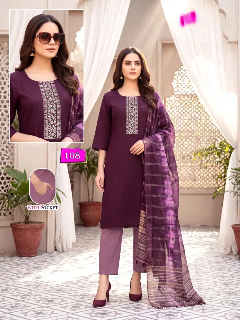 Latest Kalki Vol 1 Vertican Sequence Worked Kurti With Bottom Dupatta Wholesale 2026