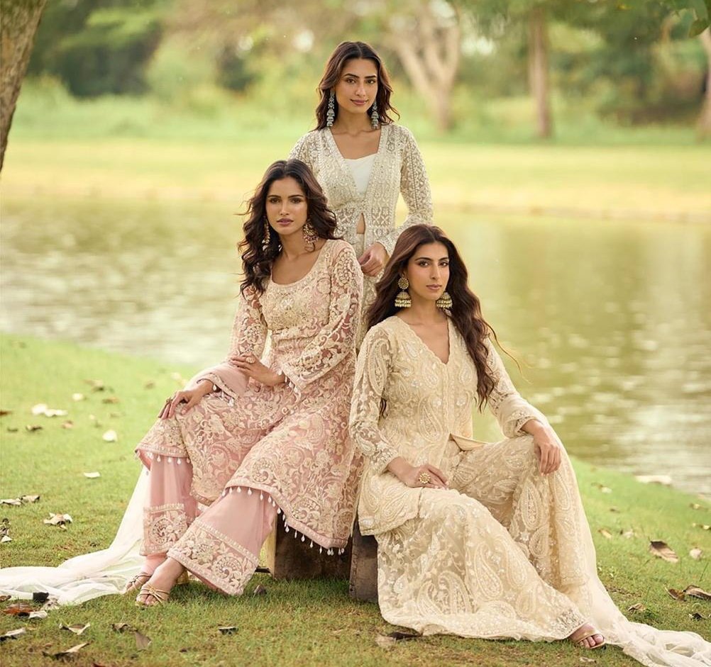 Sabnam 10264 Real Net Embroidery Worked Premium Salwar Suit Collection Wholesale