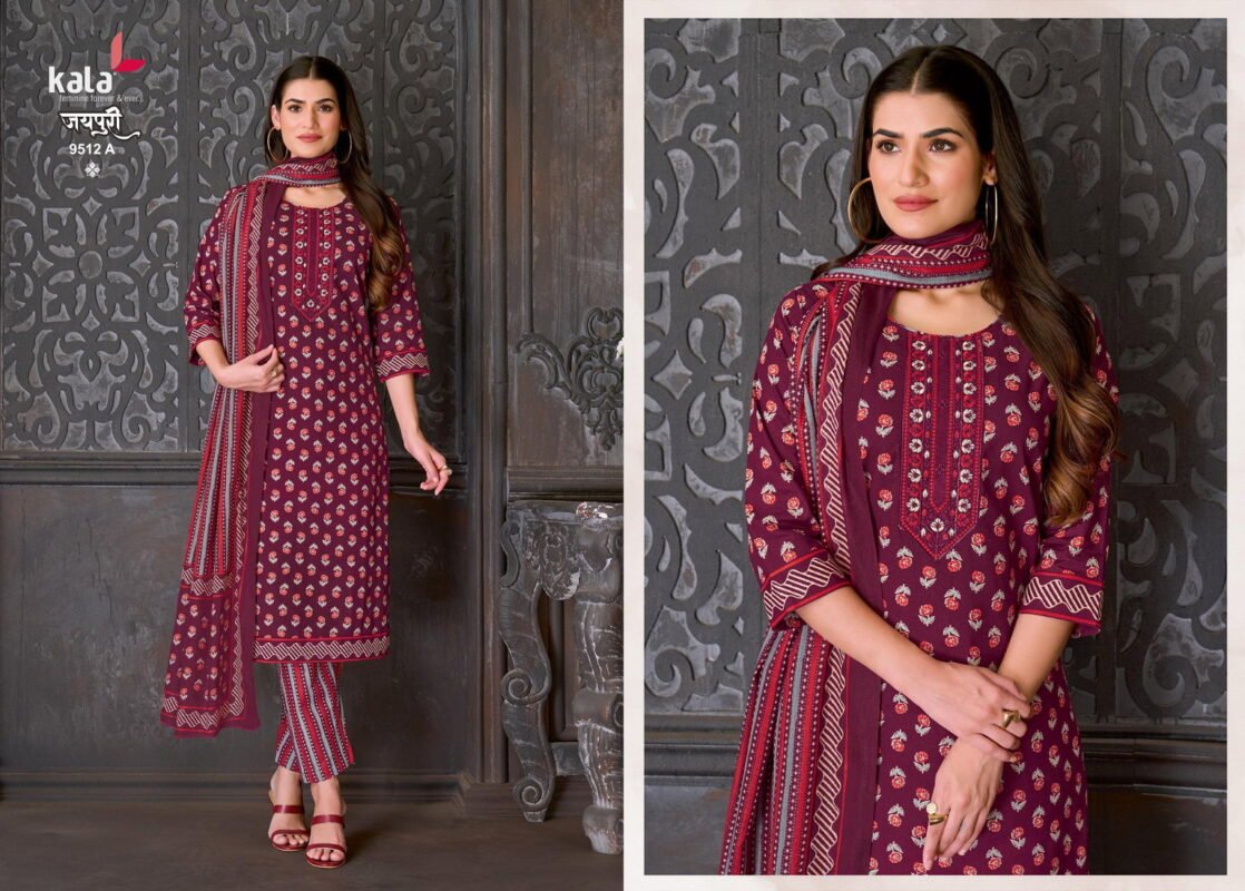 Launching Kala Jaipuri Vol 10 Cotton Printed Kurti Pant With Dupatta Wholesale 2026
