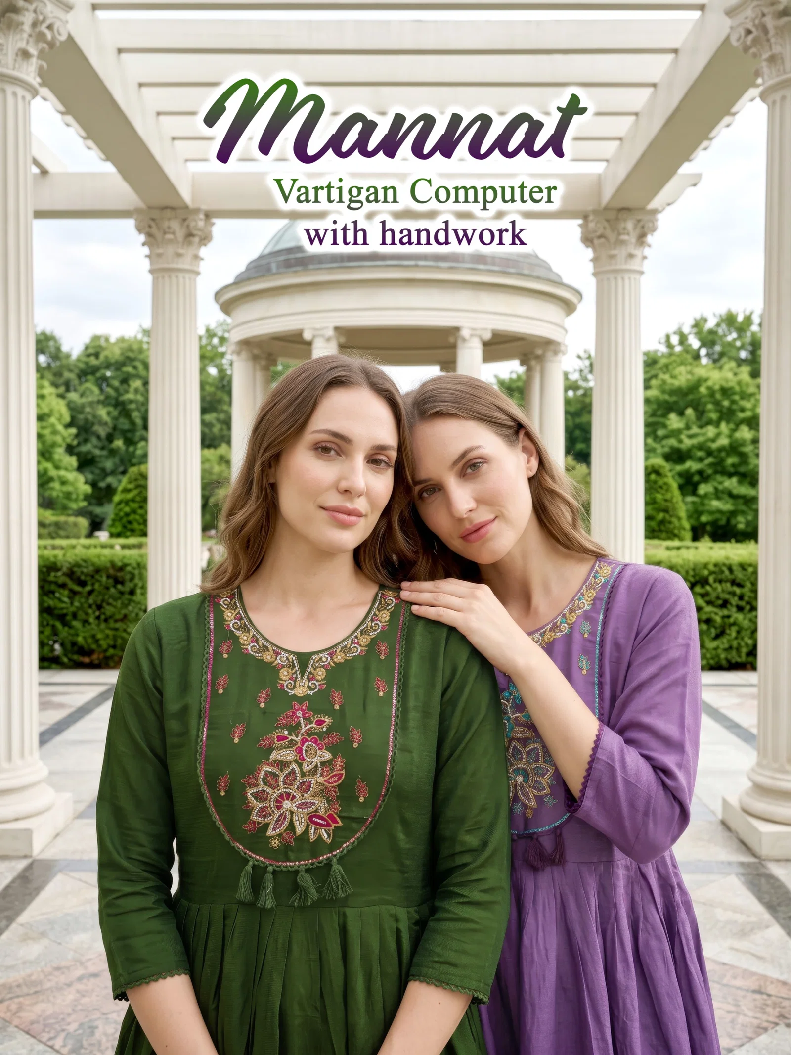 Mannat D No 1001 To 06 Vertican Handworked Kurti Set Collection Wholesale