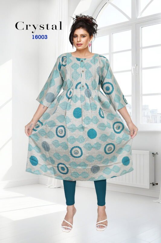 Buy Crystal Vol 16 Vertican Foil Printed Feeding Kurti Collection Wholesale 2026