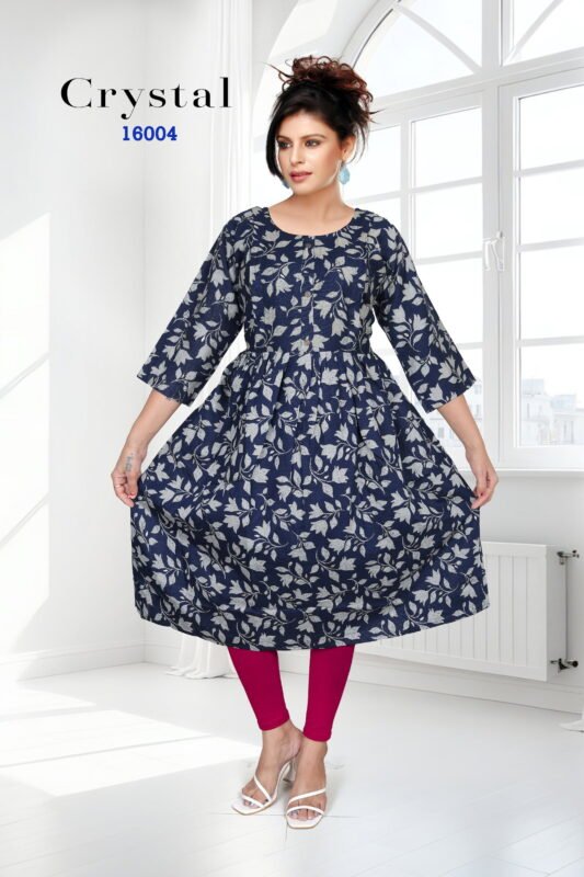 Buy Crystal Vol 16 Vertican Foil Printed Feeding Kurti Collection Wholesale 2026