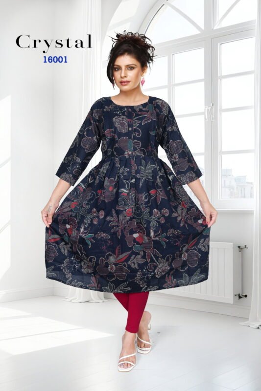 Buy Crystal Vol 16 Vertican Foil Printed Feeding Kurti Collection Wholesale 2026