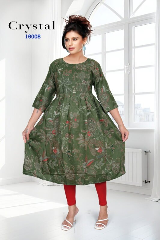 Buy Crystal Vol 16 Vertican Foil Printed Feeding Kurti Collection Wholesale 2026