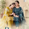 Reeva Vol 1 Vertican Foil Printed Kurti With Bottom Dupatta Wholesale