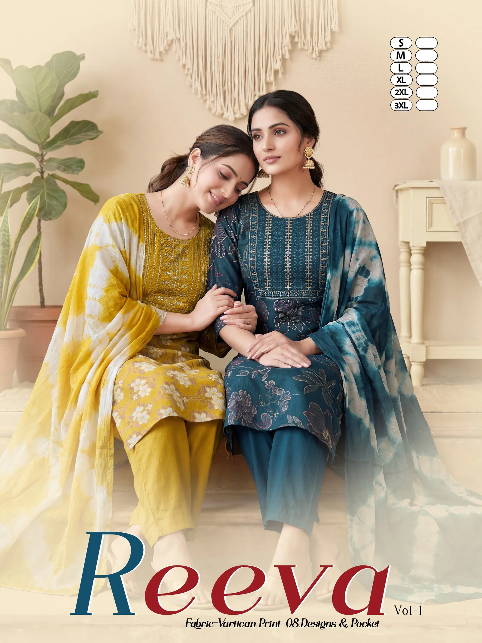 Reeva Vol 1 Vertican Foil Printed Kurti With Bottom Dupatta Wholesale