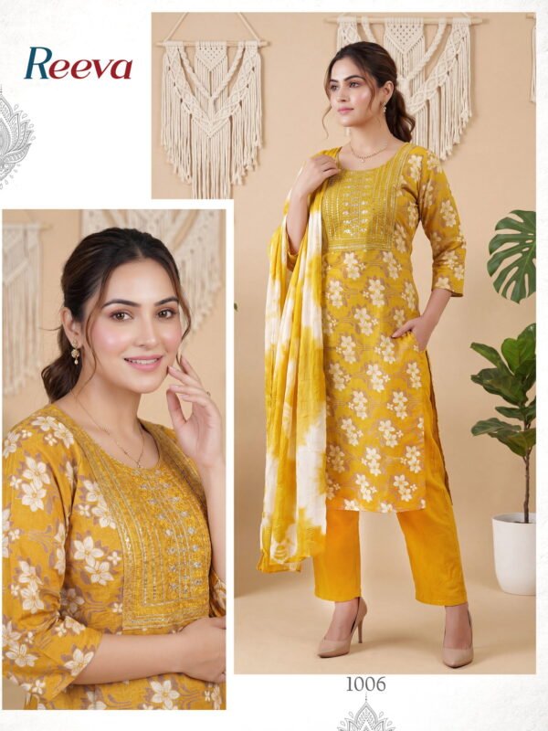 Launching Reeva Vol 1 Vertican Foil Printed Kurti With Bottom Dupatta Wholesale 2026