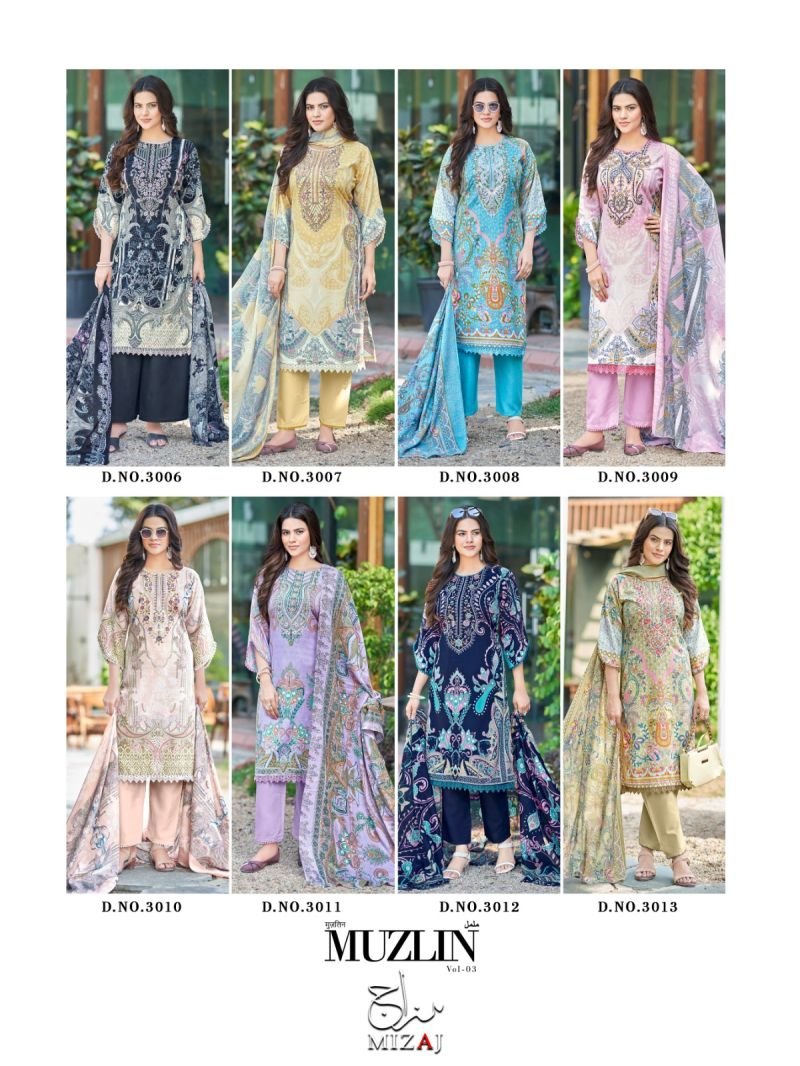 Buy Mizaj Muzlin Vol 3 Readymade Cotton Karachi Kurti Pant With Dupatta Wholesale 2026