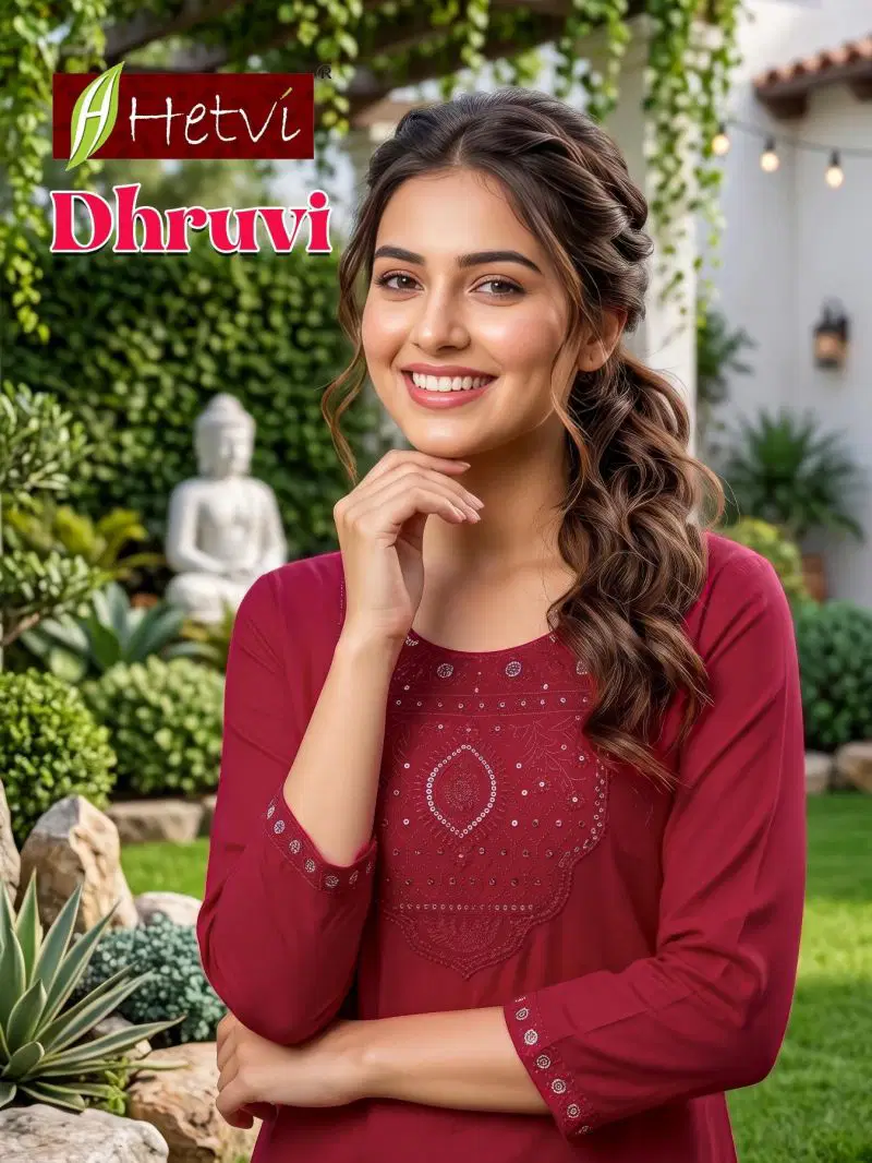 Hetvi Dhruvi Rayon Fancy Kurti Collection Wholesale