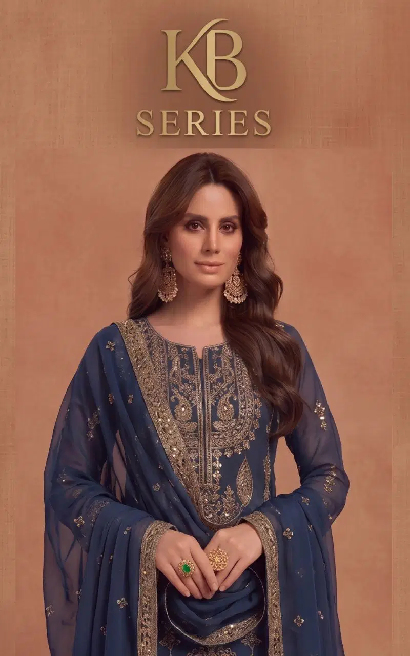Kb 4112 Super Hit Faux Georgette Sequence Worked Salwar Suit Wholesale