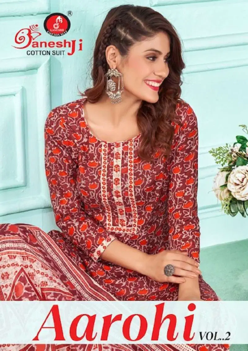 Ganeshji Aarohi Vol 2 Indo Cotton Karachi Dress Material Wholesale