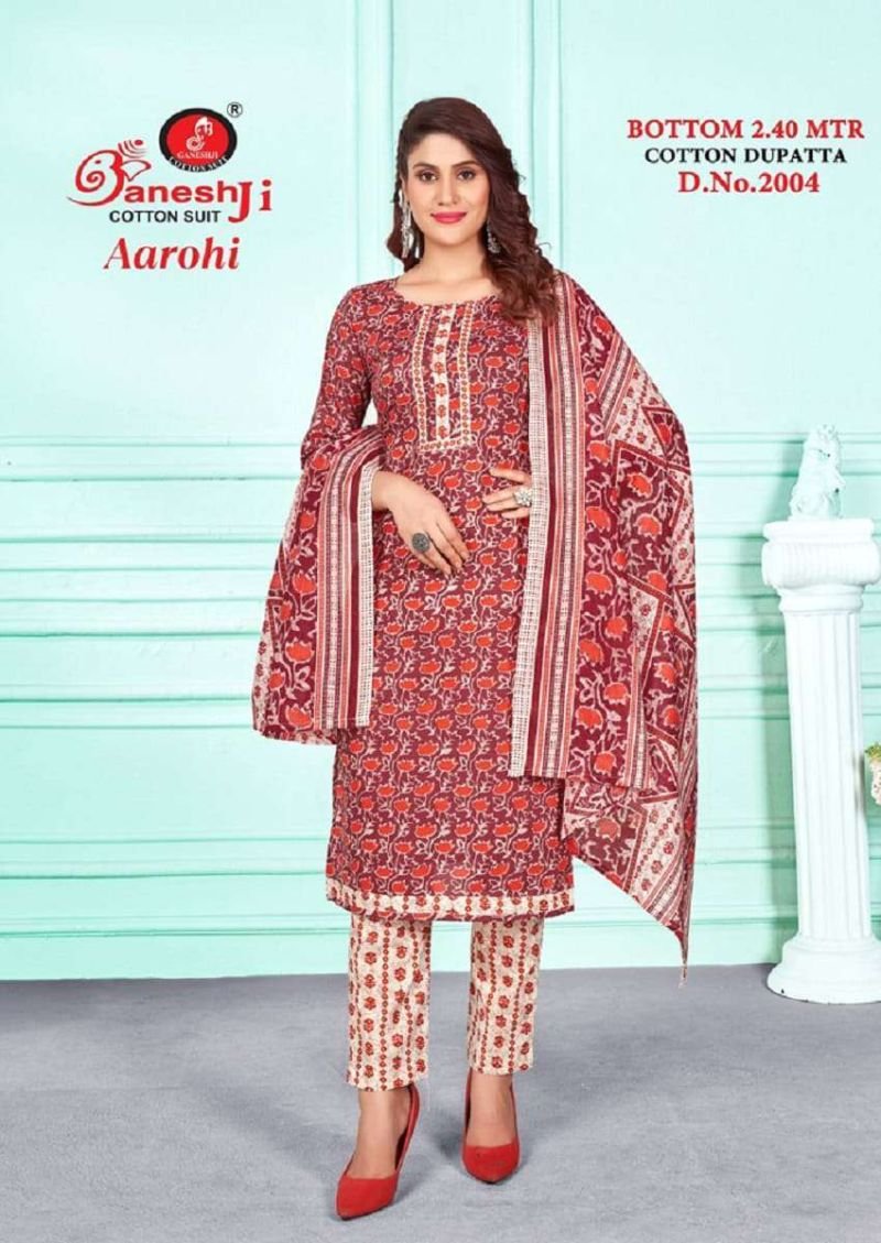 Beautiful Ganeshji Aarohi Vol 2 Indo Cotton Karachi Dress Material Wholesale 2026