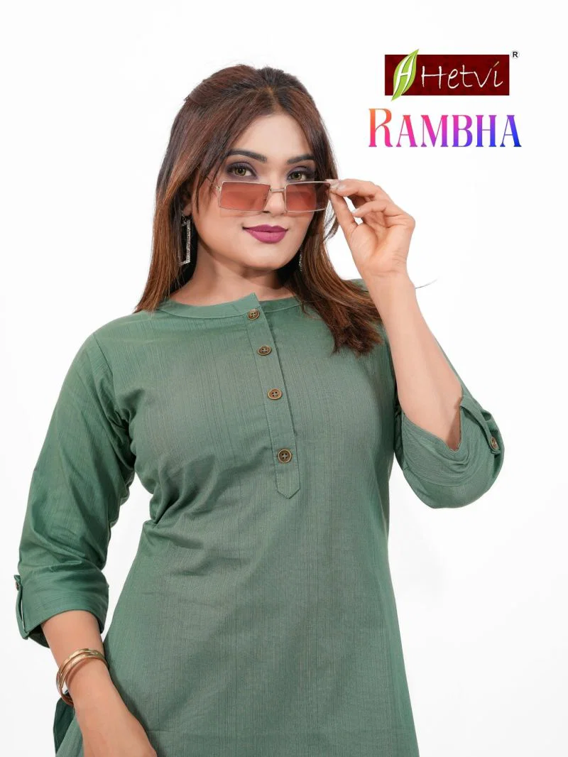 Hetvi Rambha Cotton Printed Short Kurti Collection Wholesale