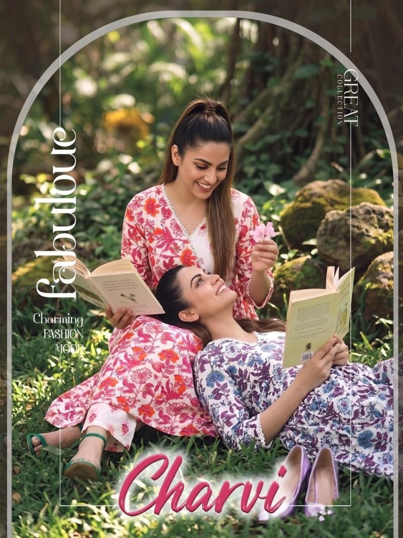 Charvi Vol 1 Cotton Discharge Printed Kurti With Bottom Collection Wholesale
