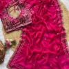 MHV Mahalaxmi Fandy Satin Silk Embroidery Work Wedding Saree