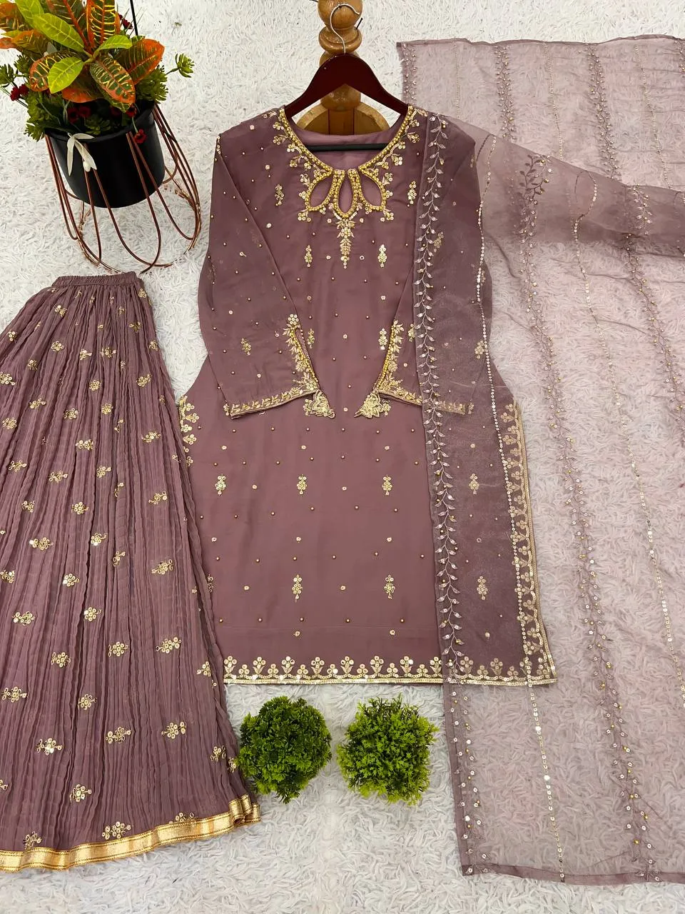 Beautiful Sabina 5264 Georgette Embroidery Work Combo Party Wear Sharara Suit 2026