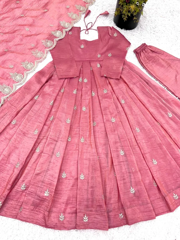 Stylish Sabina 417 Crush Silk Embroidery Anarkali Gown Manufacturer in Surat 2026