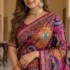 Beautiful WMS Creap Silk Printed Mirror Work Durgapuja Saree Manufacturer in Surat 2026