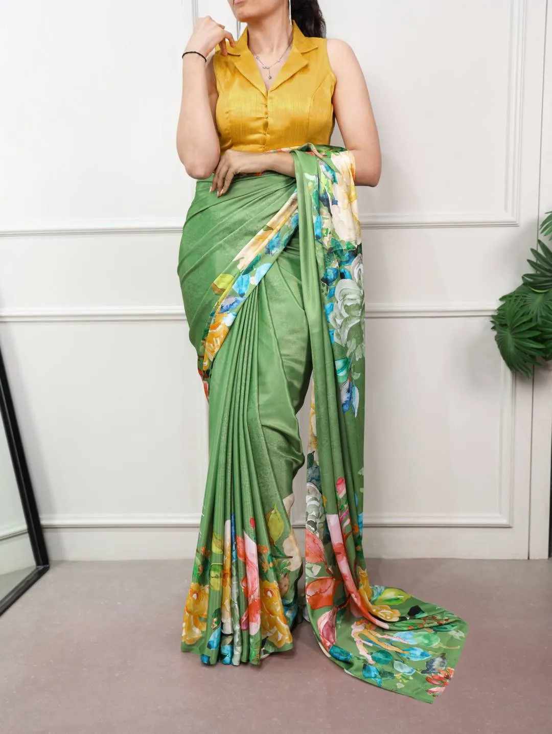 Launching WMN 7053 Satin Silk Printed Party Wear Saree Collection 2026