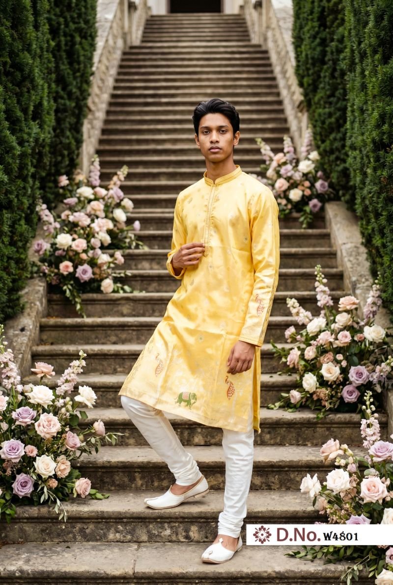 Launching Outluk Wedding 48 Silk Embroidery Worked Kurta And Pajama Collection Wholesale 2026