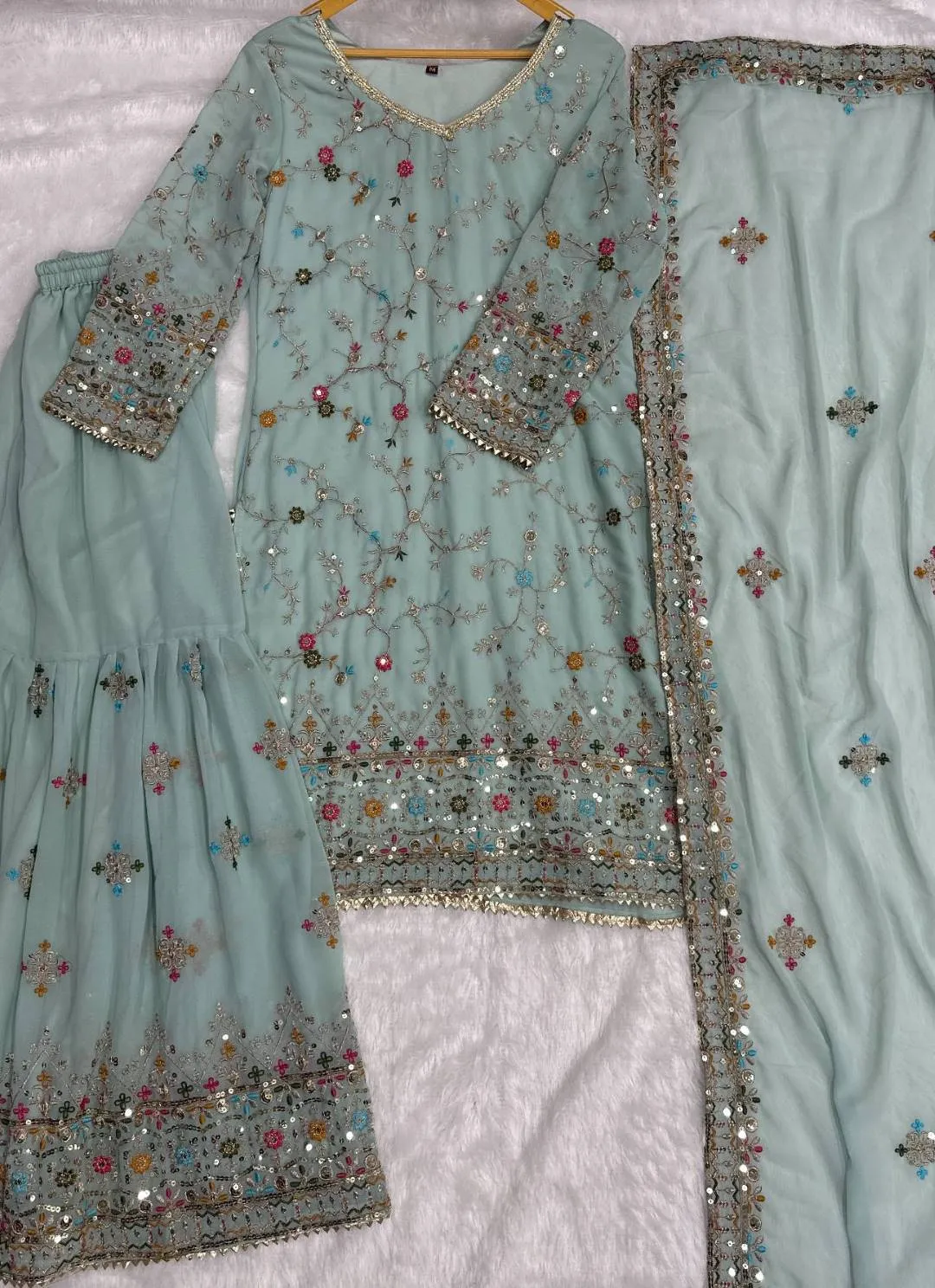 Launching DKT 5152 Georgette Embroidery Thread Wedding Pakistani Sharara Suit 2026
