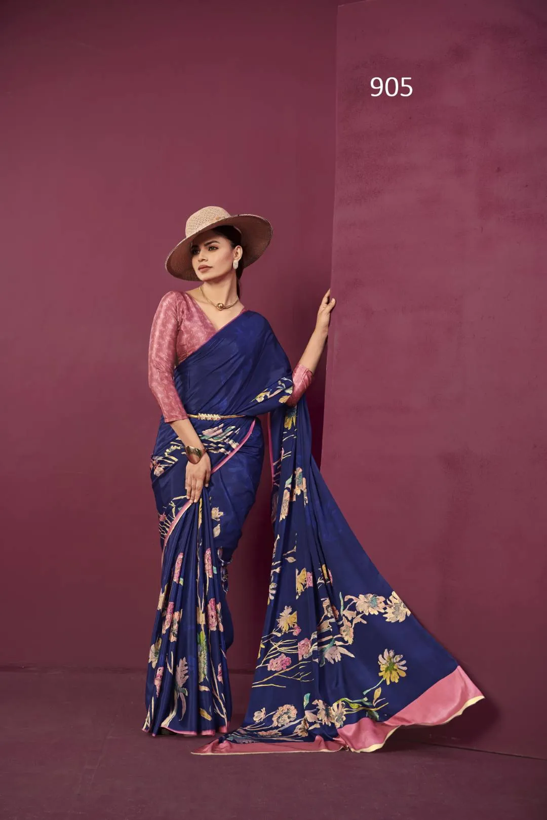 Buy Sanjana Lifestyle Paula Crepe Silk Printed Party Wear Saree Wholesale in Surat 2026