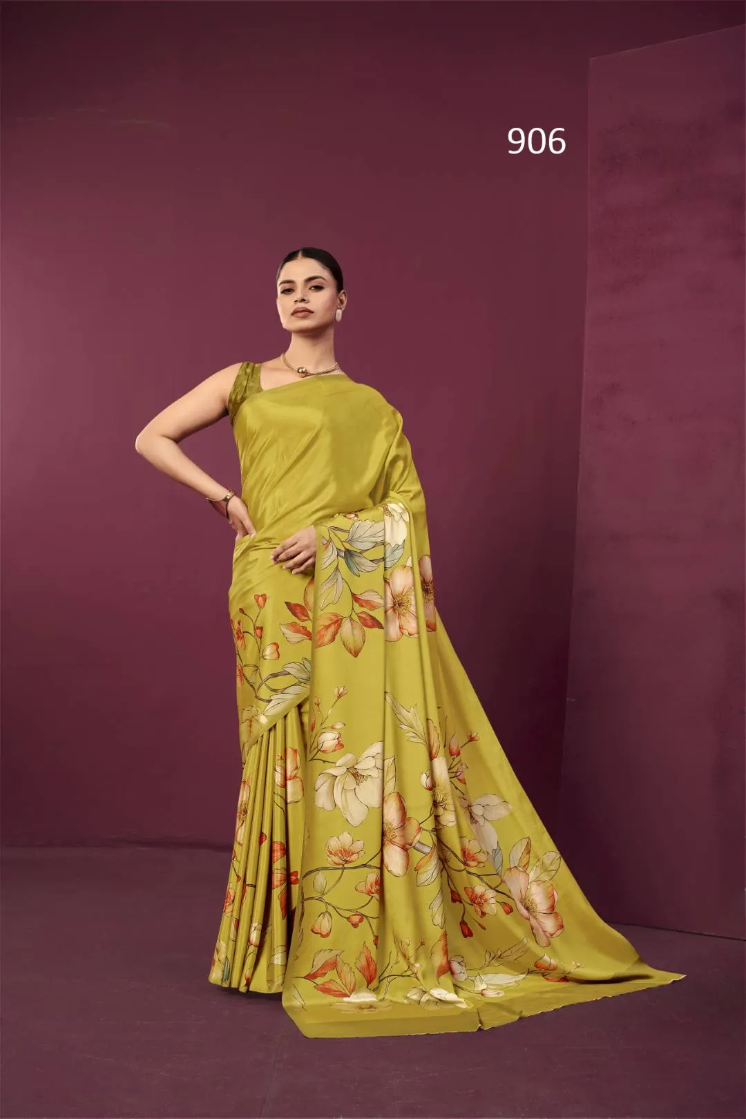Buy Sanjana Lifestyle Paula Crepe Silk Printed Party Wear Saree Wholesale in Surat 2026