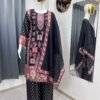 ASD 7110 Chinon Silk Printed Trending Durgapuja Kurti Palazzo With Dupatta