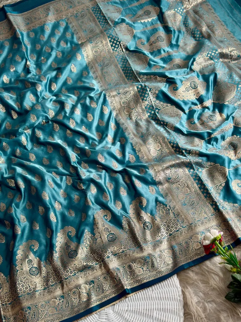 Buy BLJ Satin Silk Banarasi Wedding Saree Wholesale Market in Surat 2026
