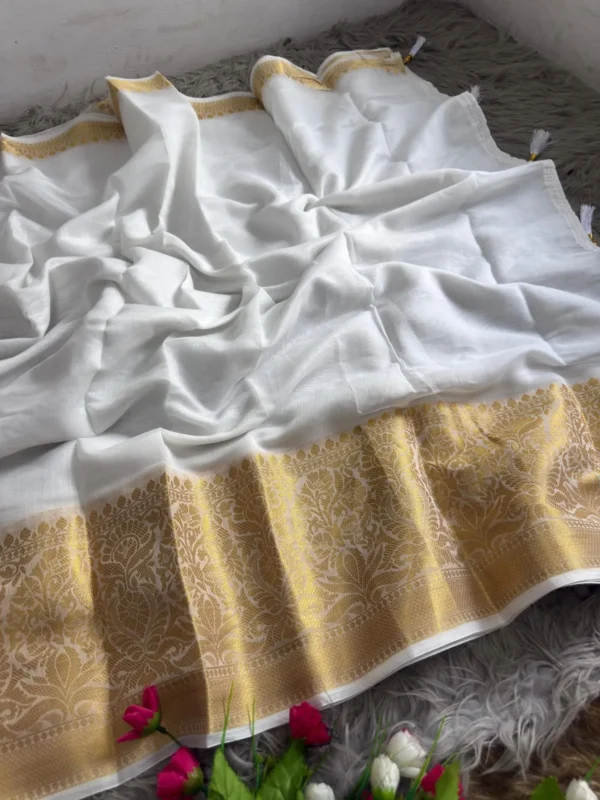 Launching BLJ Kerala Cotton White Festival Saree Supplier in Surat 2026