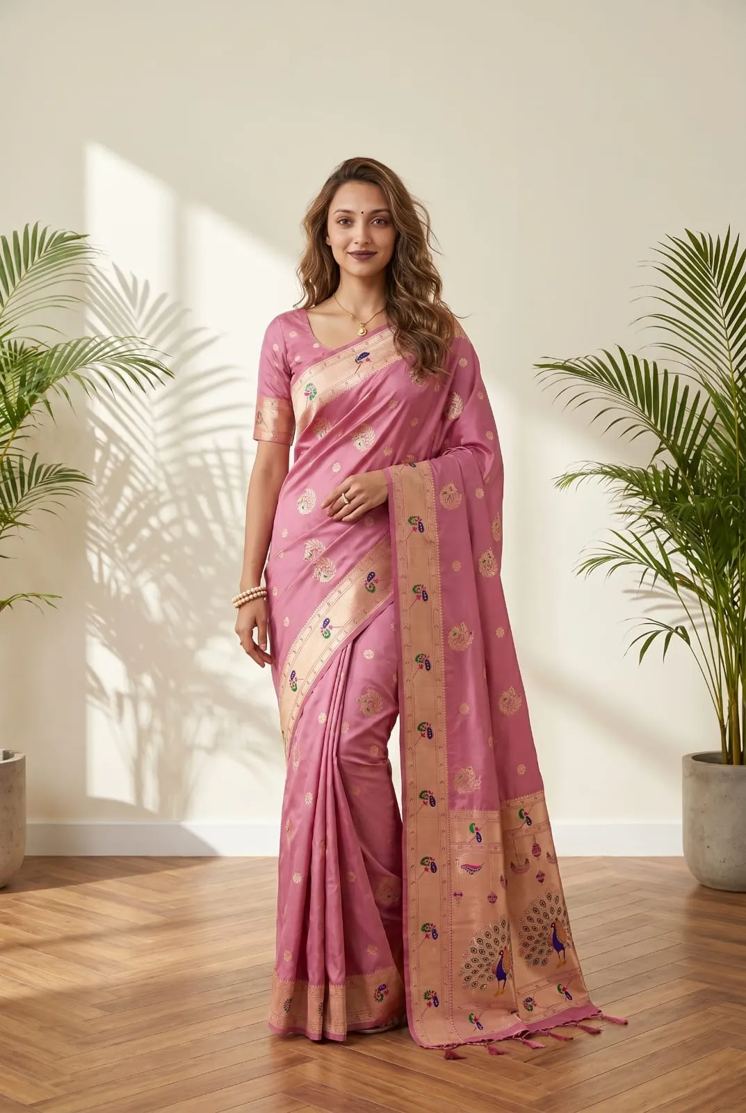 Latest BLJ Paithani Silk Peacock Zari Work Trending Saree Surat 2026