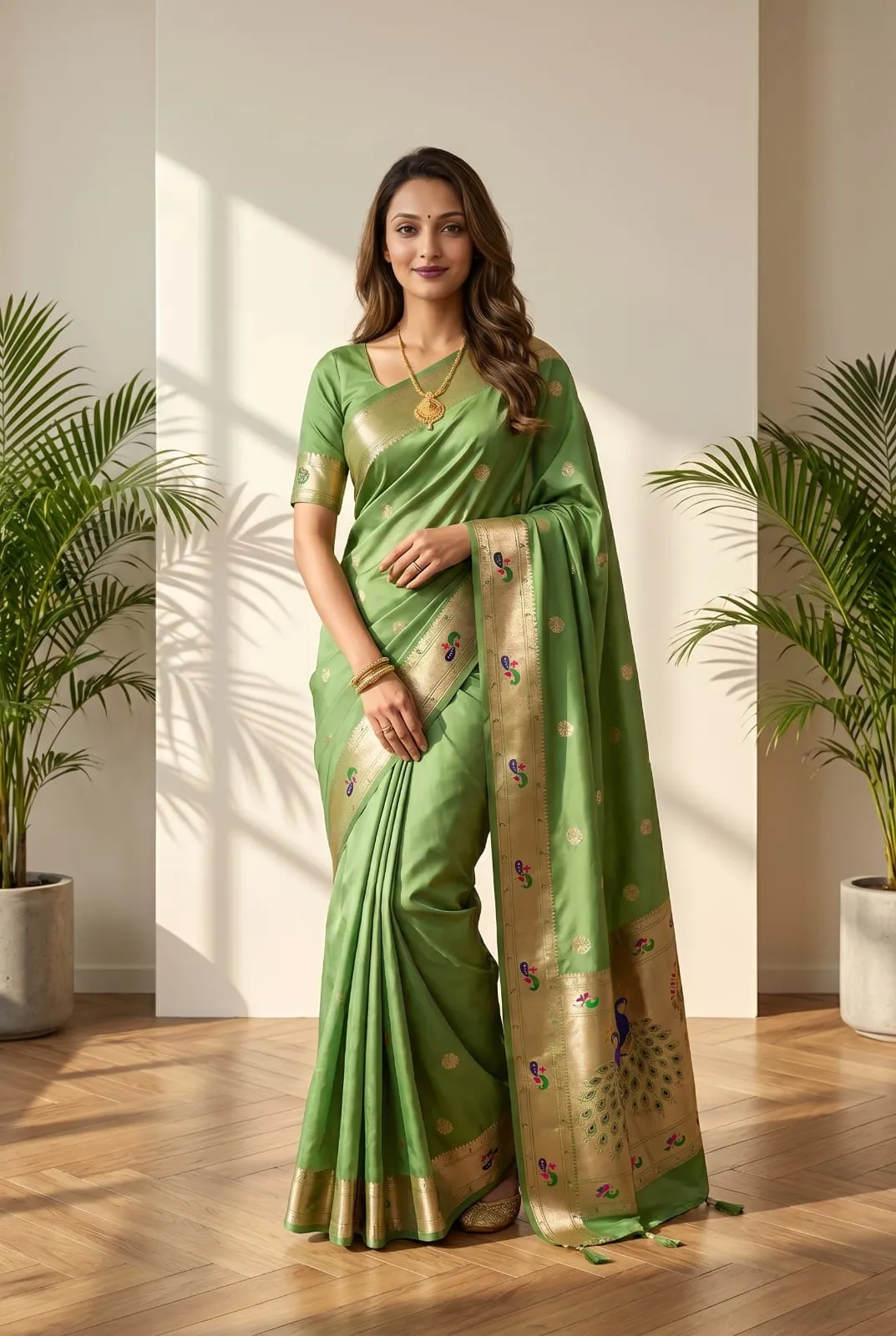 Latest BLJ Paithani Silk Peacock Zari Work Trending Saree Surat 2026