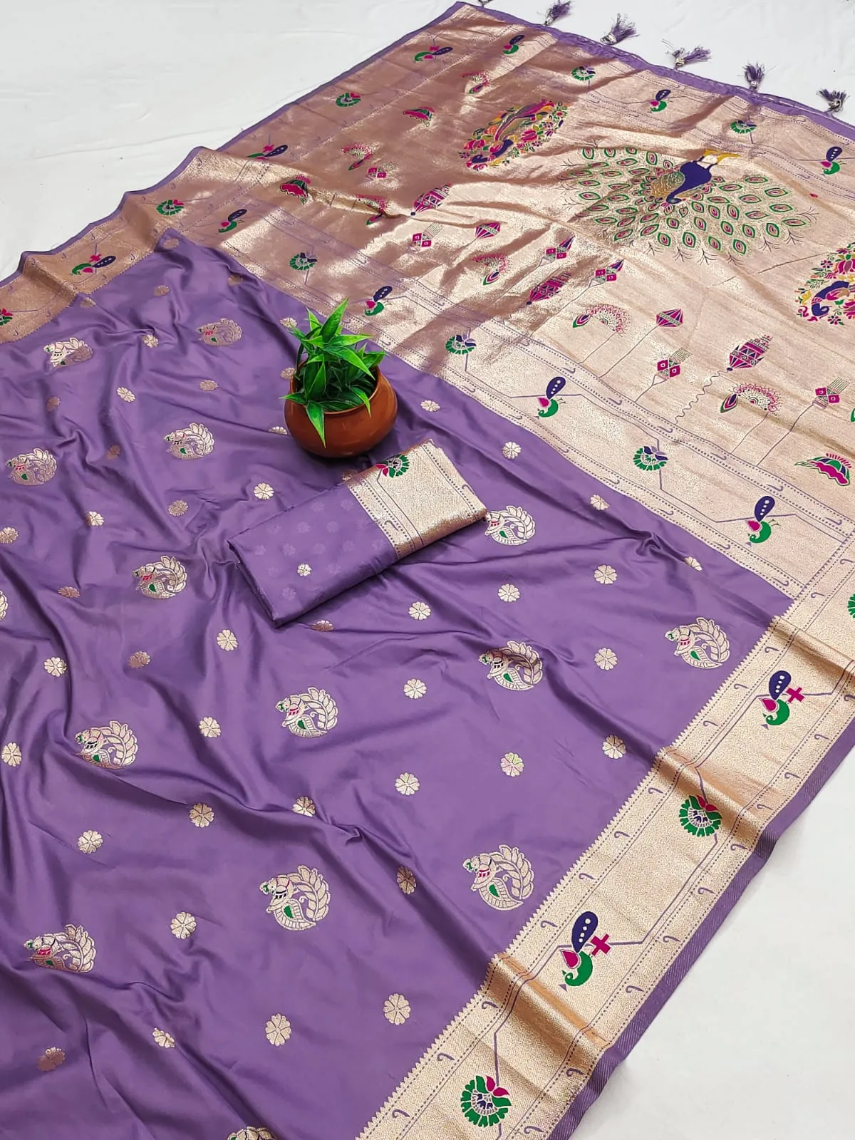 Latest BLJ Paithani Silk Peacock Zari Work Trending Saree Surat 2026
