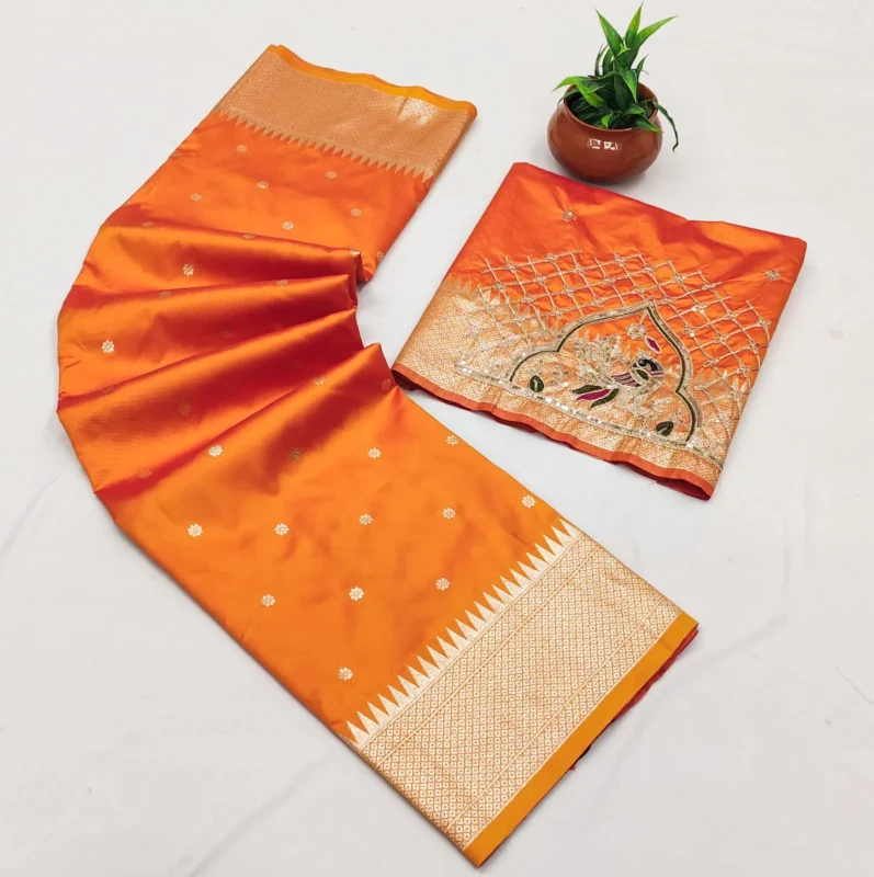 Latest BLJ Paithani Silk Hand Work Peacock Trending Party & Wedding Wear Saree 2026