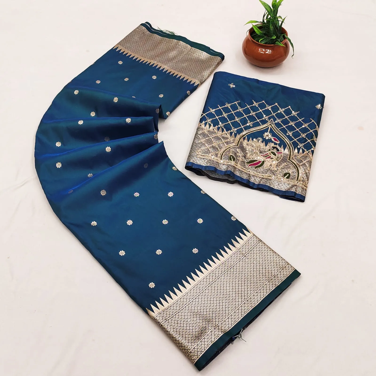 Latest BLJ Paithani Silk Hand Work Peacock Trending Party & Wedding Wear Saree 2026