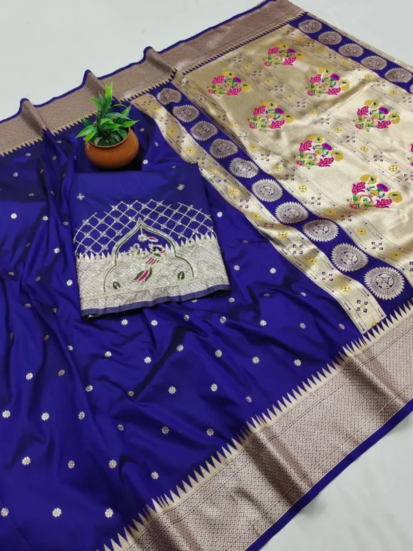 Latest BLJ Paithani Silk Hand Work Peacock Trending Party & Wedding Wear Saree 2026